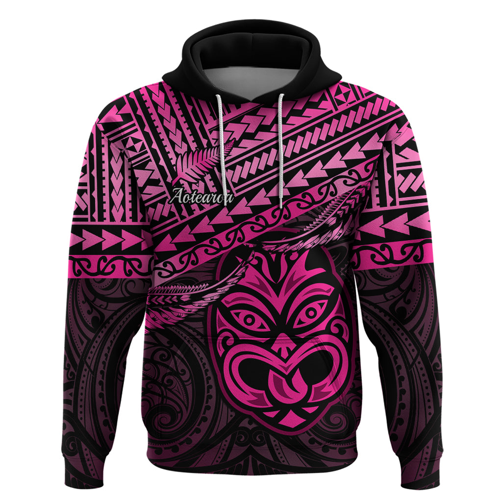 Matariki New Zealand Hoodie Maori New Year Tiki Pink Version LT14 Pullover Hoodie Pink - Polynesian Pride