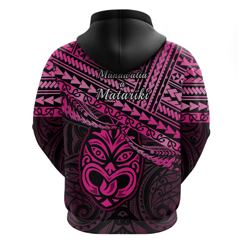 Matariki New Zealand Hoodie Maori New Year Tiki Pink Version LT14 - Polynesian Pride