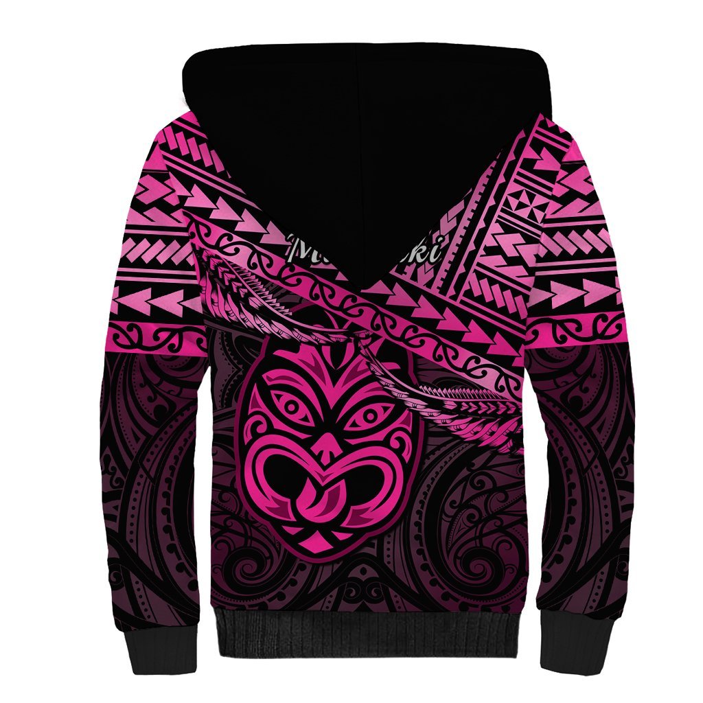 Matariki New Zealand Sherpa Hoodie Maori New Year Tiki Pink Version LT14 - Polynesian Pride