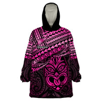 Matariki New Zealand Wearable Blanket Hoodie Maori New Year Tiki Pink Version LT14 One Size Pink - Polynesian Pride