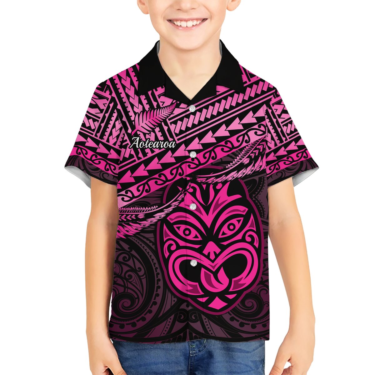 Personalised Matariki New Zealand Hawaiian Shirt Maori New Year Tiki Pink Version LT14 - Polynesian Pride