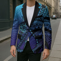Personalised Polynesia Blue Marlin Fishing Blazer Marlin Anchor Tattoo Polynesian Pattern