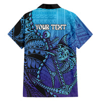 Personalised Polynesia Blue Marlin Fishing Family Matching Tank Maxi Dress and Hawaiian Shirt Marlin Anchor Tattoo Polynesian Pattern LT14 - Polynesian Pride