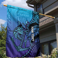 Personalised Polynesia Blue Marlin Fishing Garden Flag Marlin Anchor Tattoo Polynesian Pattern LT14 - Polynesian Pride