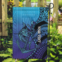 Personalised Polynesia Blue Marlin Fishing Garden Flag Marlin Anchor Tattoo Polynesian Pattern LT14 Garden Flag Purple - Polynesian Pride