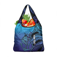 Personalised Polynesia Blue Marlin Fishing Grocery Bag Marlin Anchor Tattoo Polynesian Pattern