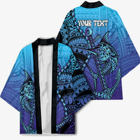 Personalised Polynesia Blue Marlin Fishing Kimono Marlin Anchor Tattoo Polynesian Pattern