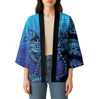 Personalised Polynesia Blue Marlin Fishing Kimono Marlin Anchor Tattoo Polynesian Pattern