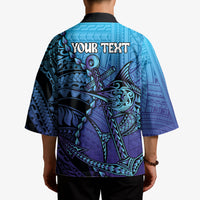 Personalised Polynesia Blue Marlin Fishing Kimono Marlin Anchor Tattoo Polynesian Pattern