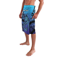 Personalised Polynesia Blue Marlin Fishing Lavalava Marlin Anchor Tattoo Polynesian Pattern