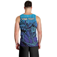 Personalised Polynesia Blue Marlin Fishing Men Tank Top Marlin Anchor Tattoo Polynesian Pattern