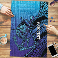 Personalised Polynesia Blue Marlin Fishing Puzzle Marlin Anchor Tattoo Polynesian Pattern LT14 Purple - Polynesian Pride