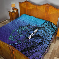 Personalised Polynesia Blue Marlin Fishing Quilt Marlin Anchor Tattoo Polynesian Pattern