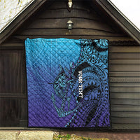 Personalised Polynesia Blue Marlin Fishing Quilt Marlin Anchor Tattoo Polynesian Pattern