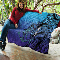 Personalised Polynesia Blue Marlin Fishing Quilt Marlin Anchor Tattoo Polynesian Pattern