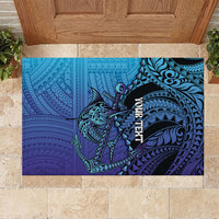 Personalised Polynesia Blue Marlin Fishing Rubber Doormat Marlin Anchor Tattoo Polynesian Pattern