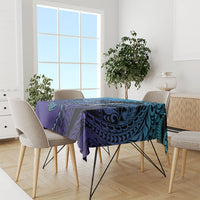 Personalised Polynesia Blue Marlin Fishing Tablecloth Marlin Anchor Tattoo Polynesian Pattern