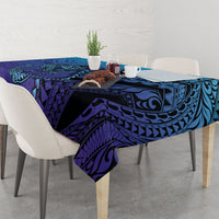 Personalised Polynesia Blue Marlin Fishing Tablecloth Marlin Anchor Tattoo Polynesian Pattern