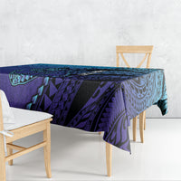 Personalised Polynesia Blue Marlin Fishing Tablecloth Marlin Anchor Tattoo Polynesian Pattern