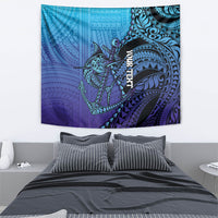 Personalised Polynesia Blue Marlin Fishing Tapestry Marlin Anchor Tattoo Polynesian Pattern LT14 - Polynesian Pride