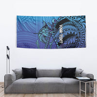 Personalised Polynesia Blue Marlin Fishing Tapestry Marlin Anchor Tattoo Polynesian Pattern LT14 - Polynesian Pride