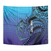 Personalised Polynesia Blue Marlin Fishing Tapestry Marlin Anchor Tattoo Polynesian Pattern LT14 - Polynesian Pride