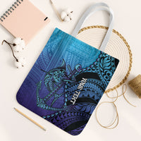 Personalised Polynesia Blue Marlin Fishing Tote Bag Marlin Anchor Tattoo Polynesian Pattern
