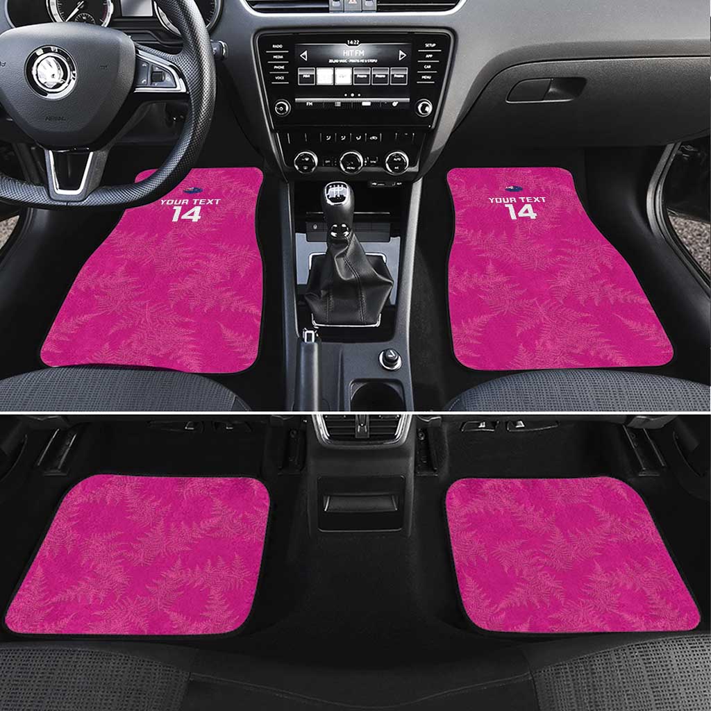 Custom New Zealand Silver Fern Rugby Car Mats Go Aotearoa - Pink Version