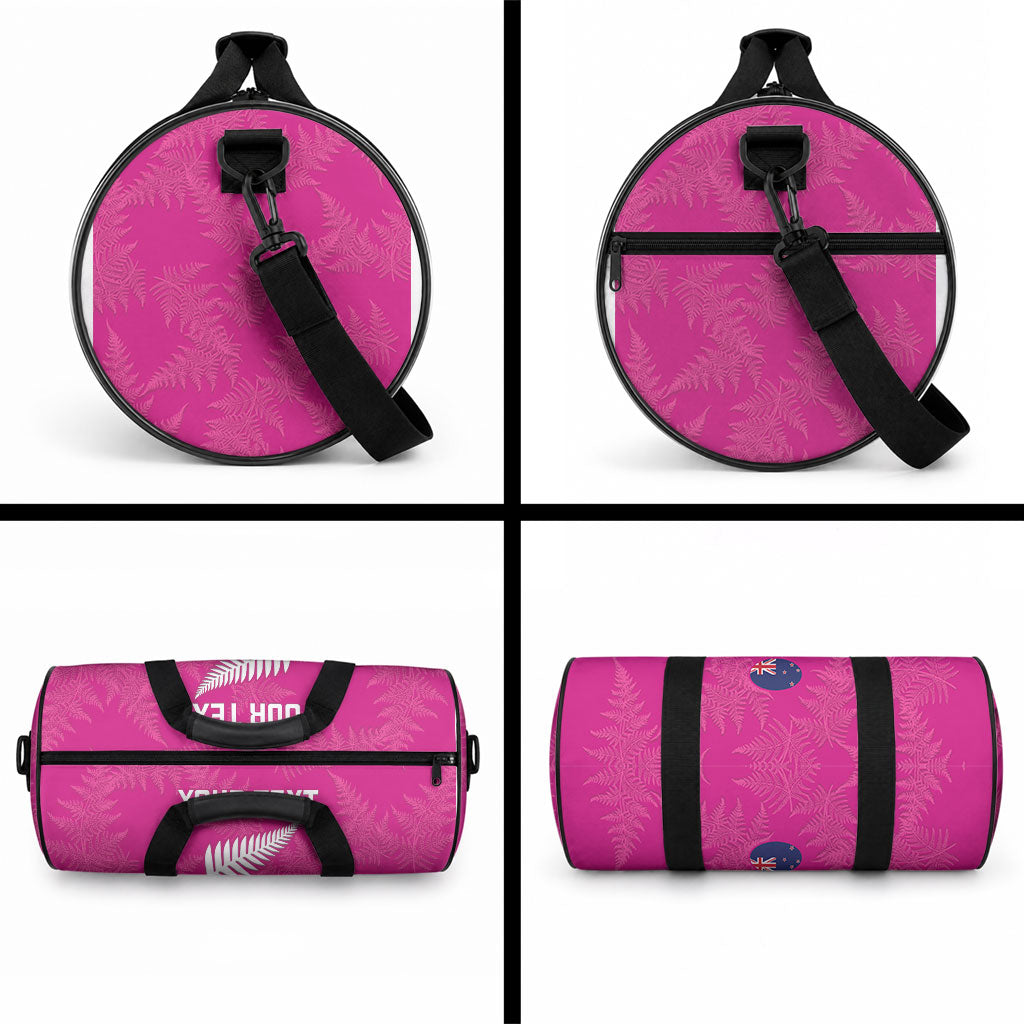 Custom New Zealand Silver Fern Rugby Duffle Bag Go Aotearoa - Pink Version