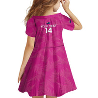 Custom New Zealand Silver Fern Rugby Family Matching Short Sleeve Bodycon Dress and Hawaiian Shirt Go Aotearoa - Pink Version LT14 - Polynesian Pride