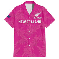 Custom New Zealand Silver Fern Rugby Family Matching Short Sleeve Bodycon Dress and Hawaiian Shirt Go Aotearoa - Pink Version LT14 Dad's Shirt - Short Sleeve Pink - Polynesian Pride