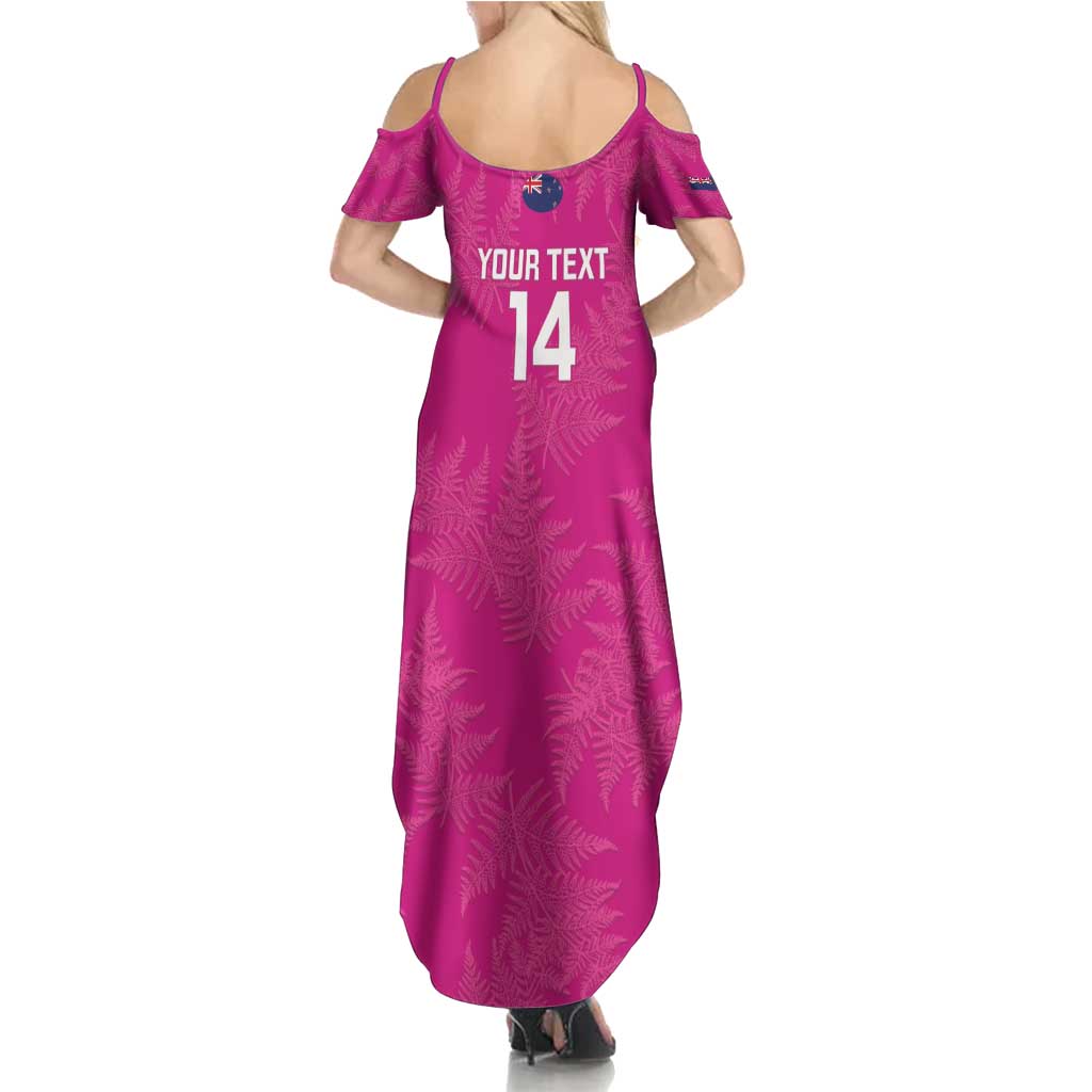 Custom New Zealand Silver Fern Rugby Family Matching Summer Maxi Dress and Hawaiian Shirt Go Aotearoa - Pink Version LT14 - Polynesian Pride