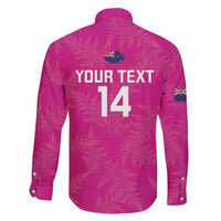 Custom New Zealand Silver Fern Rugby Family Matching Tank Maxi Dress and Hawaiian Shirt Go Aotearoa - Pink Version LT14 - Polynesian Pride