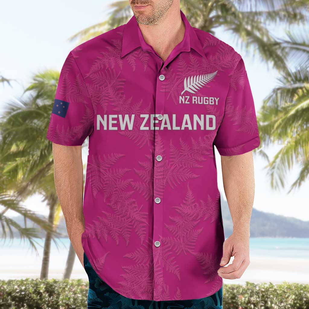 Custom New Zealand Silver Fern Rugby Hawaiian Shirt Go Aotearoa - Pink Version LT14 - Polynesian Pride