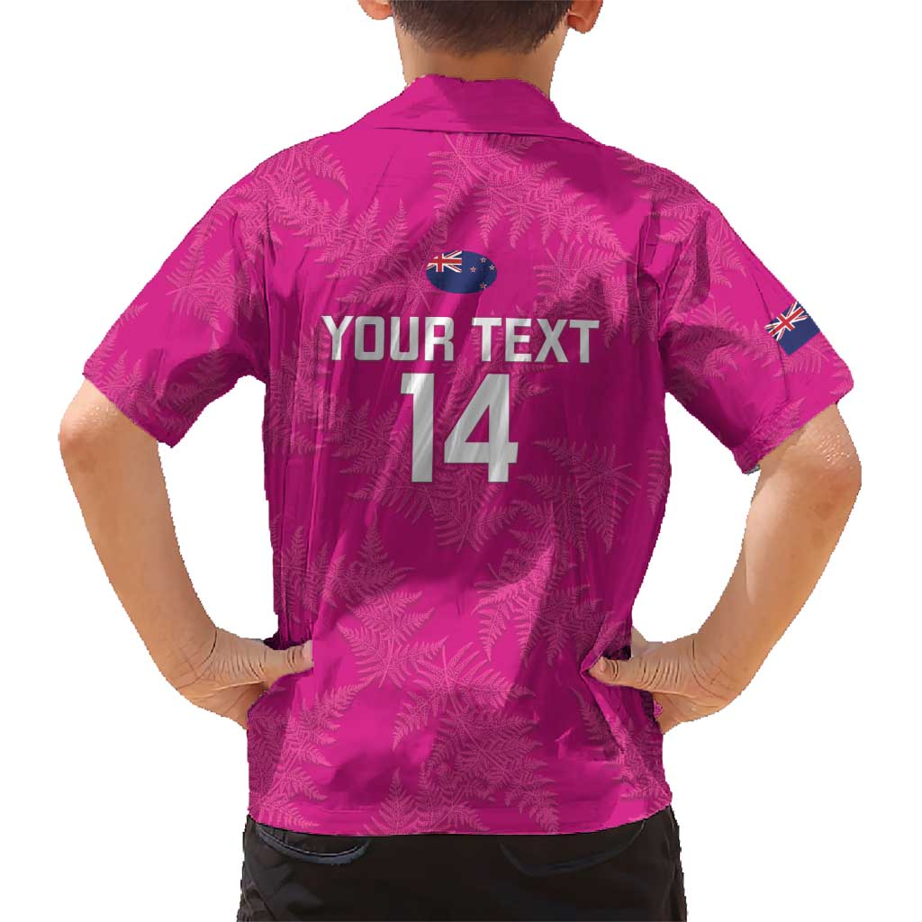 Custom New Zealand Silver Fern Rugby Kid Hawaiian Shirt Go Aotearoa - Pink Version LT14 - Polynesian Pride