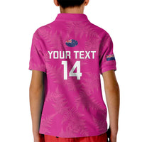 Custom New Zealand Silver Fern Rugby Kid Polo Shirt Go Aotearoa - Pink Version LT14 - Polynesian Pride