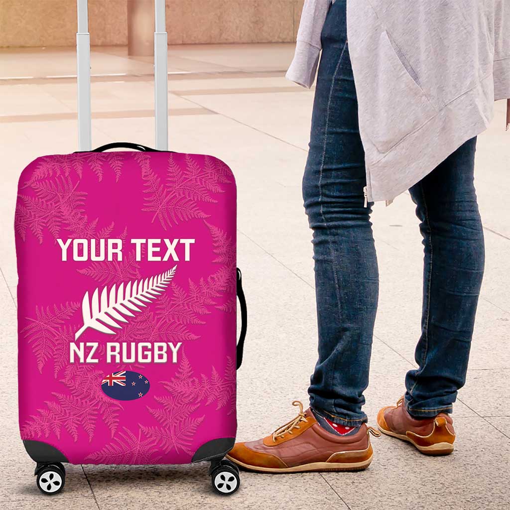 Custom New Zealand Silver Fern Rugby Luggage Cover Go Aotearoa - Pink Version LT14 Pink - Polynesian Pride