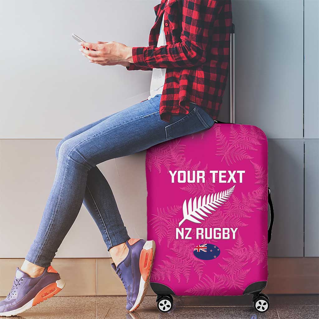 Custom New Zealand Silver Fern Rugby Luggage Cover Go Aotearoa - Pink Version LT14 - Polynesian Pride