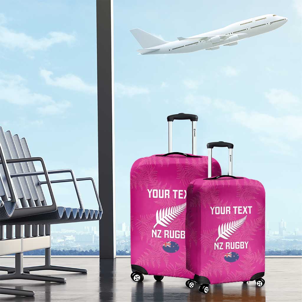 Custom New Zealand Silver Fern Rugby Luggage Cover Go Aotearoa - Pink Version LT14 - Polynesian Pride