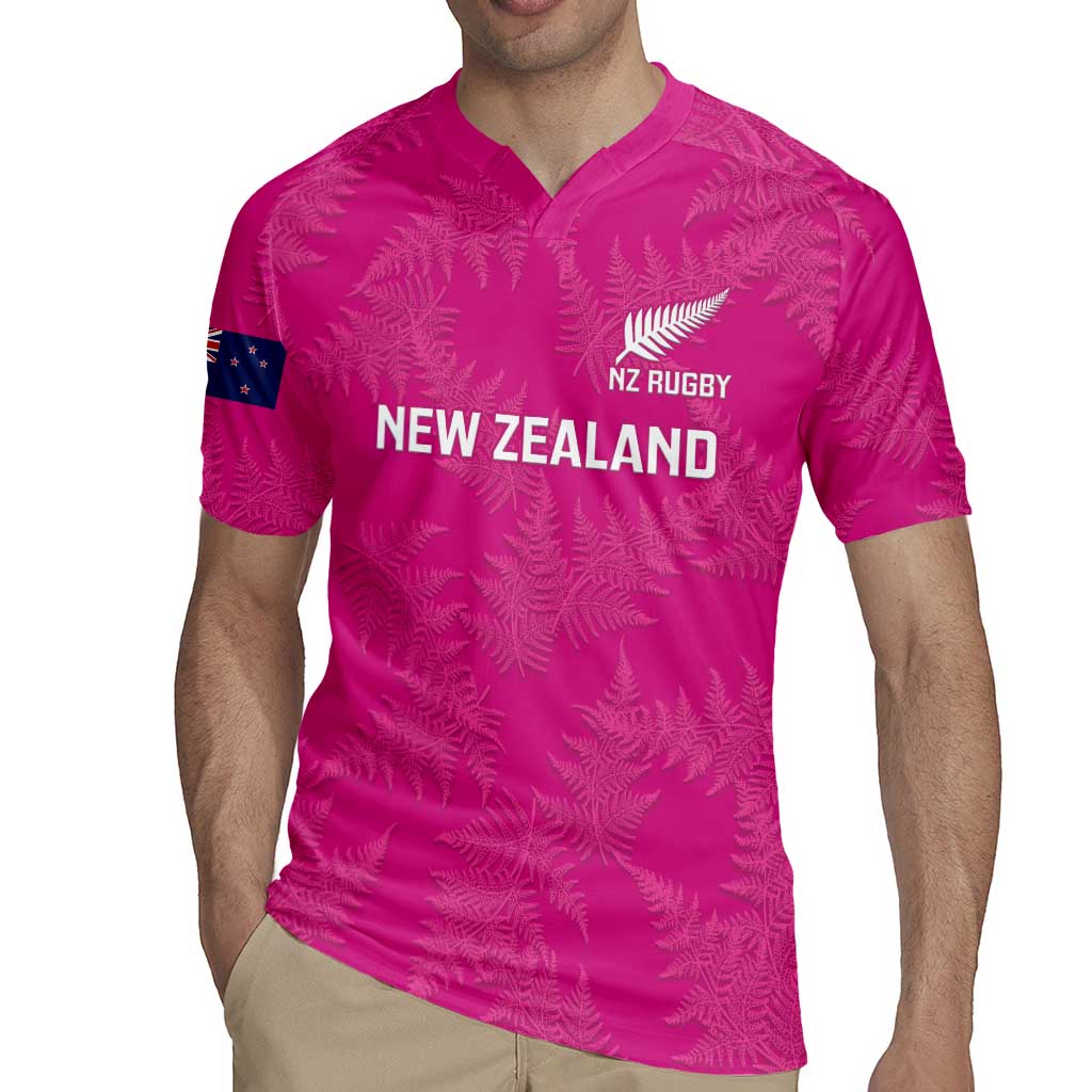 Custom New Zealand Silver Fern Rugby Rugby Jersey Go Aotearoa - Pink Version