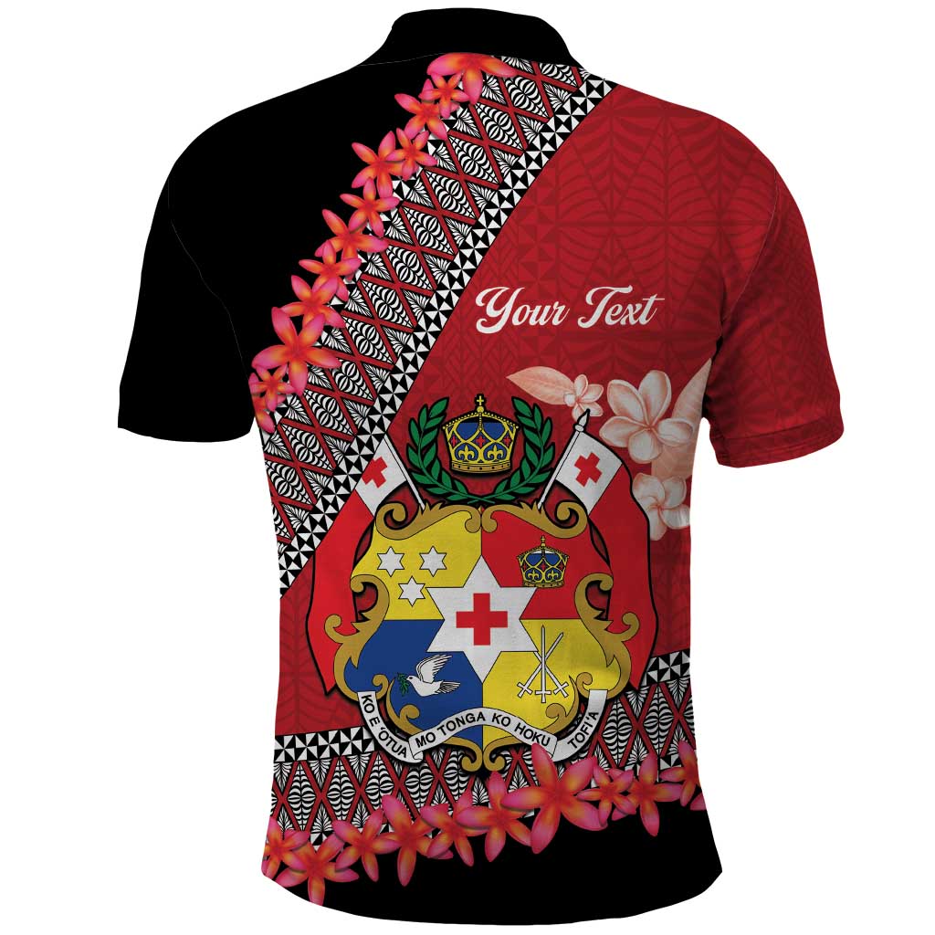 Personalised Tonga Language Week Polo Shirt Malo e Lelei Tongan Ngatu Pattern - Red LT14 - Polynesian Pride