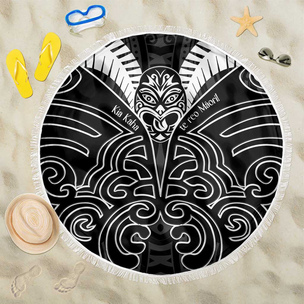 Kia Kaha Te Reo Maori Beach Blanket Aotearoa Hei Tiki With Hongi