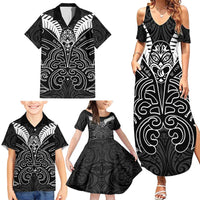 Kia Kaha Te Reo Maori Family Matching Summer Maxi Dress and Hawaiian Shirt Aotearoa Hei Tiki With Hongi LT14 - Polynesian Pride