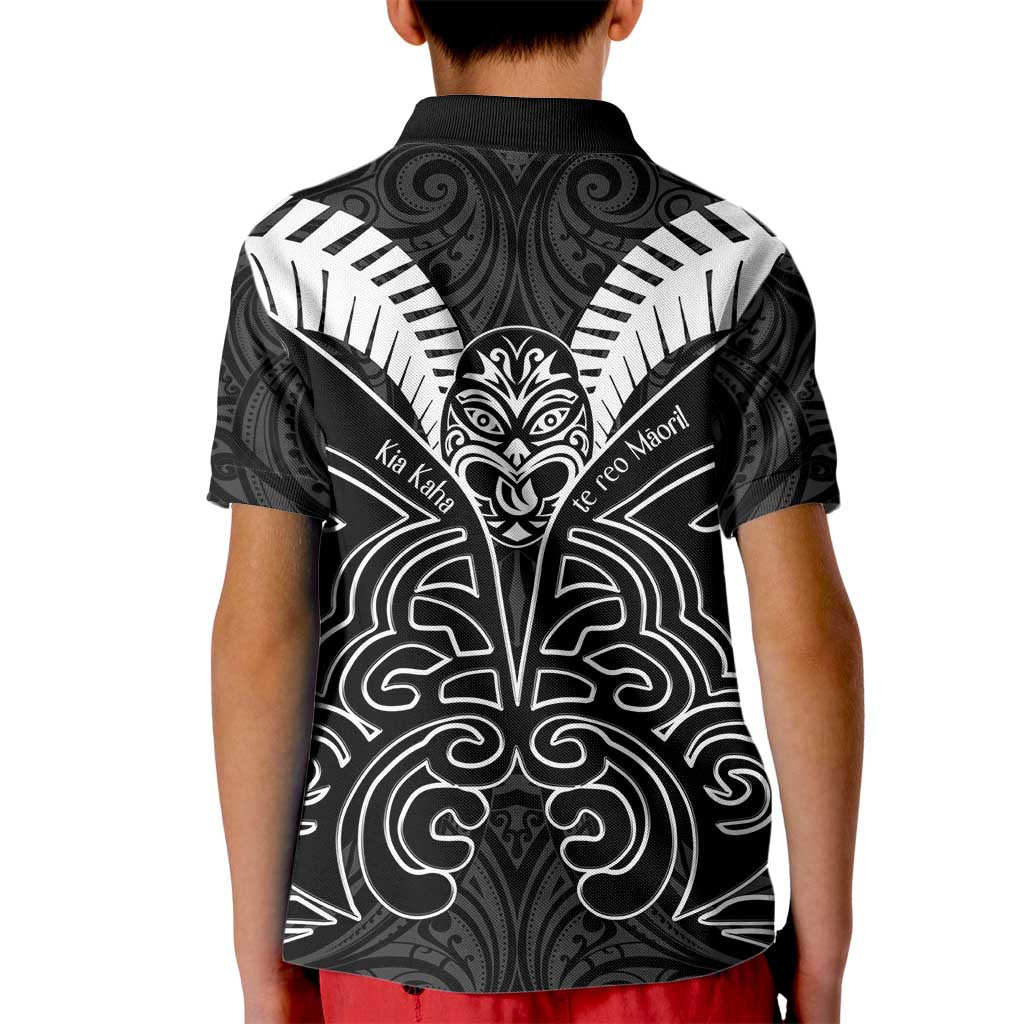 Kia Kaha Te Reo Maori Kid Polo Shirt Aotearoa Hei Tiki With Hongi LT14 - Polynesian Pride