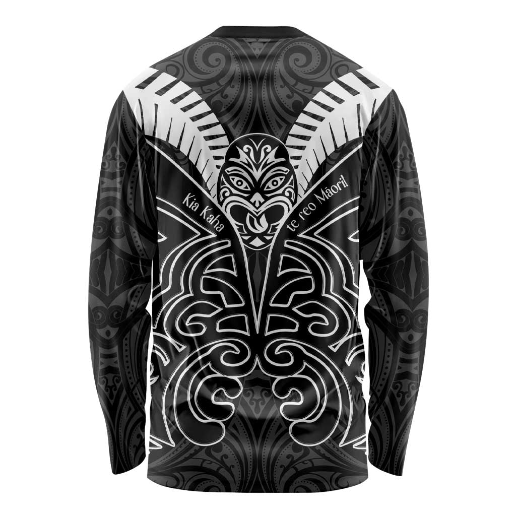 Kia Kaha Te Reo Maori Long Sleeve Shirt Aotearoa Hei Tiki With Hongi LT14 - Polynesian Pride