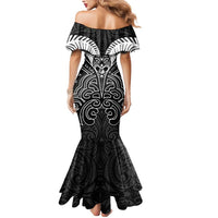 Kia Kaha Te Reo Maori Mermaid Dress Aotearoa Hei Tiki With Hongi LT14 - Polynesian Pride