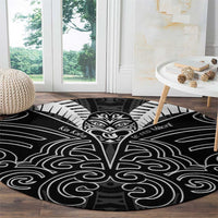 Kia Kaha Te Reo Maori Round Carpet Aotearoa Hei Tiki With Hongi