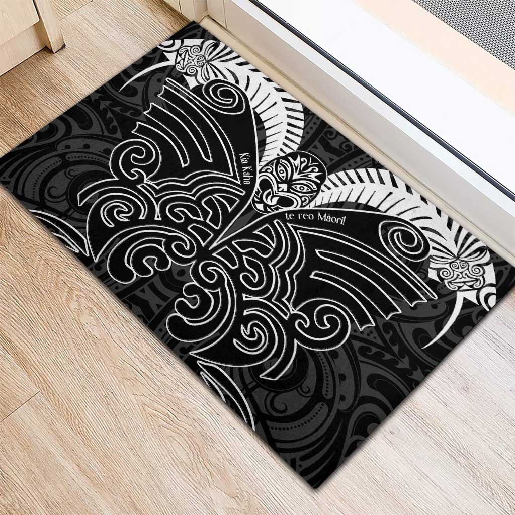 Kia Kaha Te Reo Maori Rubber Doormat Aotearoa Hei Tiki With Hongi