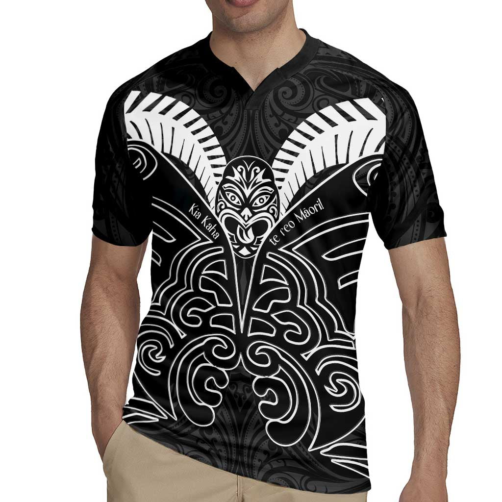 Kia Kaha Te Reo Maori Rugby Jersey Aotearoa Hei Tiki With Hongi