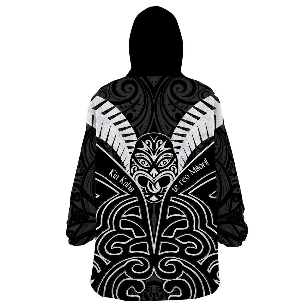 Kia Kaha Te Reo Maori Wearable Blanket Hoodie Aotearoa Hei Tiki With Hongi LT14 - Polynesian Pride